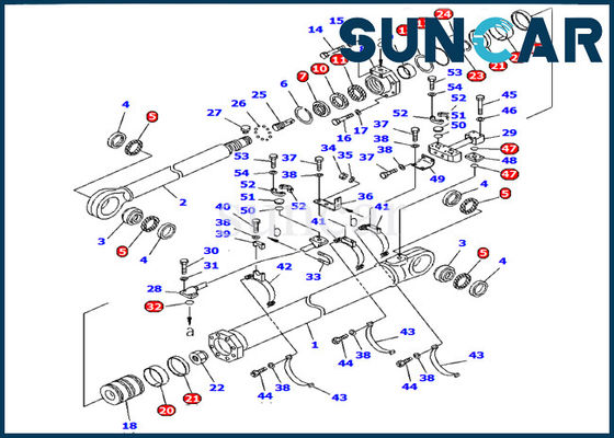 KOMATSU-Bagger PC1600-1 modellieren hydraulische innere Reparatur-Teile Arm Cylinder Seal-Ausrüstungs-707-99-85200