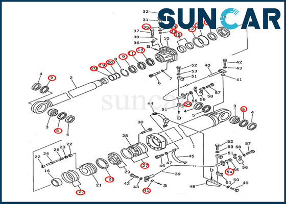 707-99-87660 Hydrozylinder-innere Teile der KOMATSU-Bagger-2. Boom-Rollsiegel-Ausrüstungs-PC1600-1