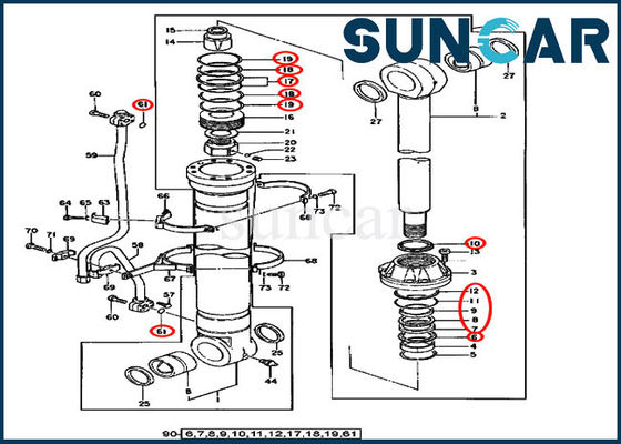 Rollsiegel-Kit Service Kits Fors 450CLC 550LC Deere des Boom-AT196471 Modell-Ausrüstung