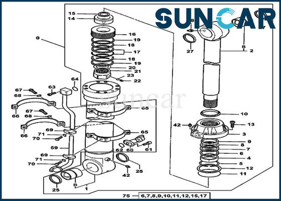 4438696 Bagger Eimer-Service-Ausrüstungen Deere-Rollsiegel-Reparatur-Kit Fors 550LC