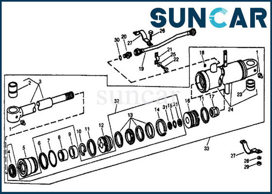 Replacement Crowd Cylinder-Service Kit For des Bagger-RE12314 690 693B John Deere