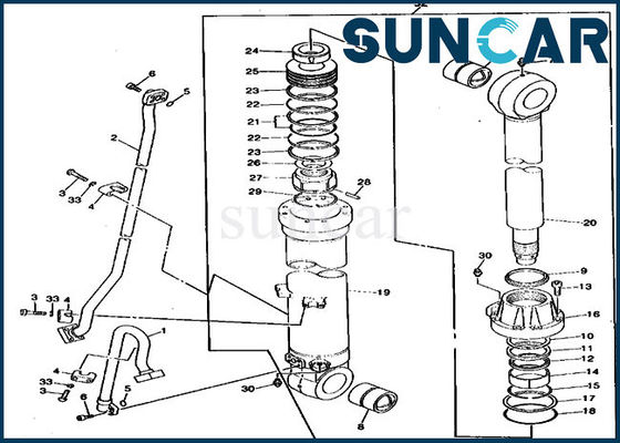 Reparatur-Kit Deere Excavator Arm Cylinder-Service-Ausrüstungen der Dichtungs-TH103347