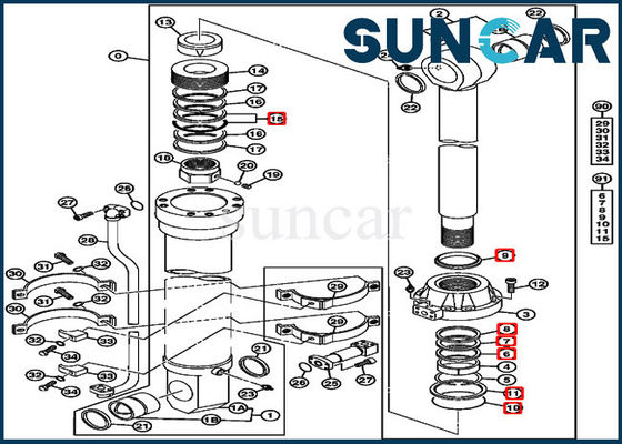 4653863 Eimer-Ersatz-Service Kit Cylinder Seal Kit Fits 850DLC 870GLC Deere
