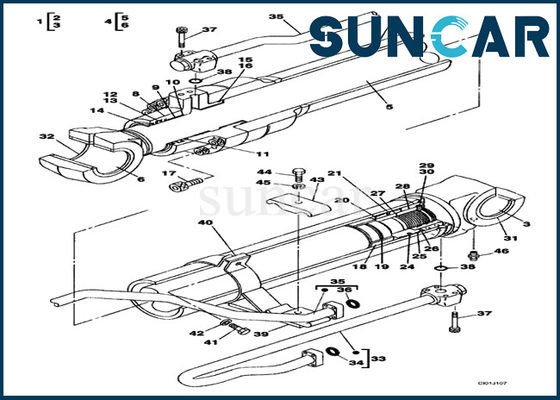 Kettenbagger-Hydraulic Boom Cylinder-Robbe Kit Fits CX330 der FALL Ausrüstungs-Teil-LZ00477