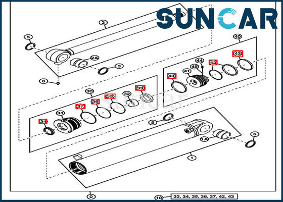 4634033 Bagger Sealing Parts Boom-Rollsiegel-Kit Fitss JOHN DEERE 35G 35D