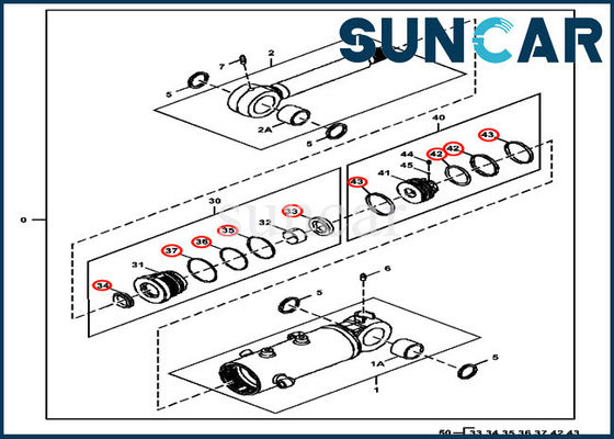 Blatt-Zylinder-Service Kit For John Deere 35G Bagger-Seal Kits FYD00005420