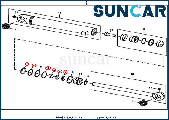 Eimer-Klammern-Rollsiegel Kit Fits 35D 17D JOHN DEERE der Hydrozylinder-Ausrüstungs-AH158827
