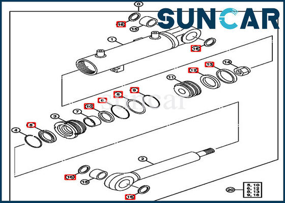 4632462 Bagger Replacement Service Kits Blatt-Rollsiegel-Kit Deeres 75C 85G