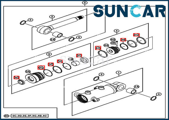 Bagger Sealing Kit des Blatt-Rollsiegel-Reparatur-Set-4667620 ISO9001 Deere 17D