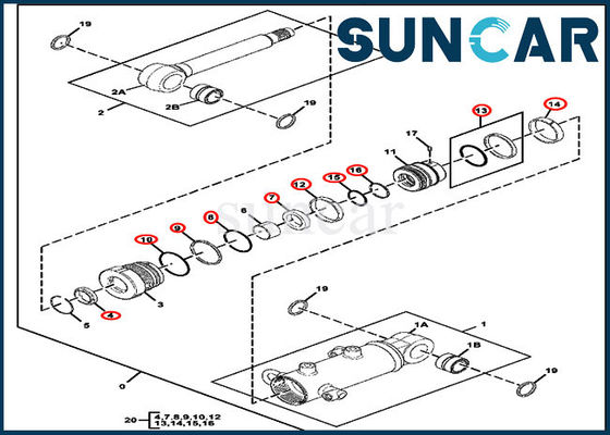 Zylinder-Ersatz-Robbe Kit Fits For 17D John Deere Excavator Parts des Blatt-FYD00003886