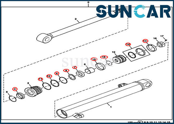 Spannen-Dichtungs-Reparatur Kit Cylinder Replacement Kits 17D JOHN DEERE FYD00003887