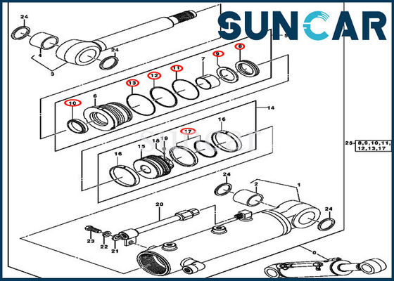 Zylinder-Reparatur-Dichtungs-Kit Fors 50C der Blatt-Hydrauliköl-Dichtungs-Ausrüstungs-0843907 Bagger John Deere