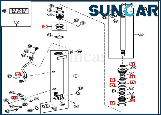 4634038 Ersatz-Boom-Rollsiegel-Reparatur Kit John Deere Wear Resistance Kits
