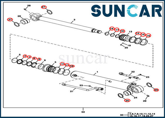 Ersatz-Rollsiegel Kit Fits 60D 60G John Deere des Eimer-FYD00000087