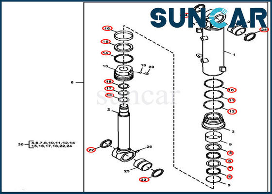 60D 60G Deere Parts FYD00003245 Repair Seal Kit Blade Cylinder Sealing Kit