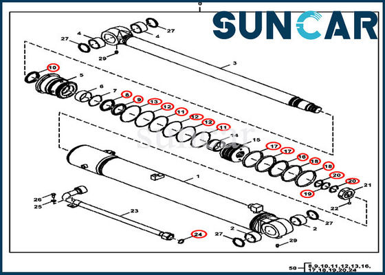 Rollsiegel-Kit Excavator Service Kit Fitss John Deere 85D des Boom-FYD00006231 Ausrüstungs-Modelle