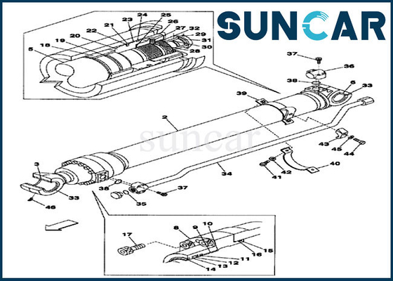 Arm-Zylinder-Ersatz-Kit Fits-FALL CX160 Kettenbagger-Seal Kitss LZ00452