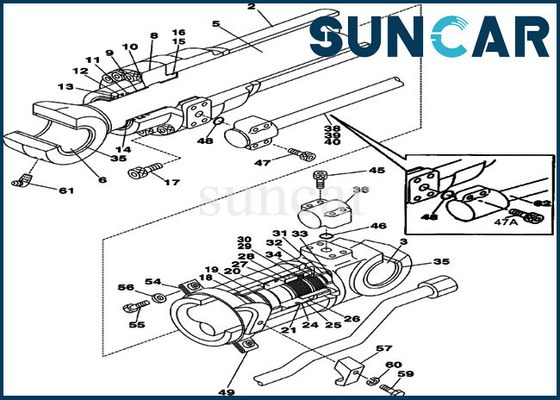 Dichtungs-Reparatur-Kit Hydraulic Cylinder Oil Sealings Kit For Excavator des Arm-LZ00446 FALL CX225SR CX210