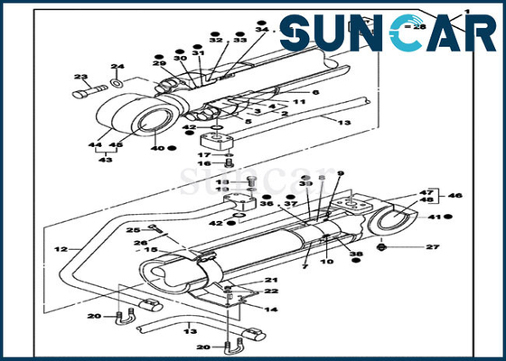 CX700B CX700 CASE LZ006970 Boom Rebuild Kit Hydraulic Cylinder Seal Kit