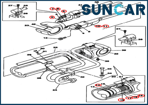 Rollsiegel-Ausrüstung CX210BLR CX210B KASTEN Boom-Ersatz-Ausrüstung des Kettenbagger-LZ007630