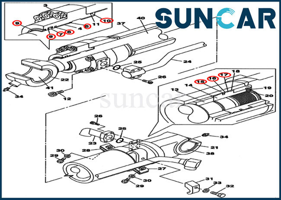 Rollsiegel-Reparatur-Kit Fits Cases CX210B CX210BNLC des Eimer-LZ007650 Kettenbagger