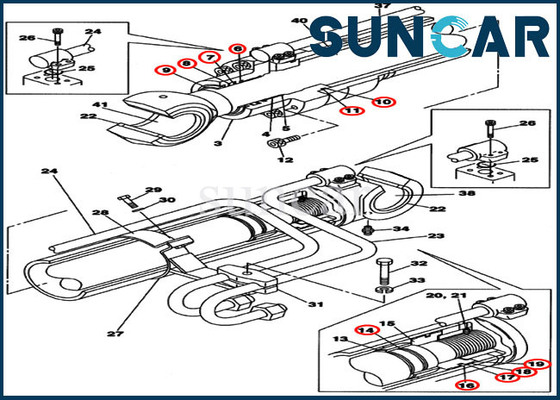 Rollsiegel-Kit Fors CX240BLR CX250C des Boom-LZ008130 Fall-schwere Ausrüstungs-Teile