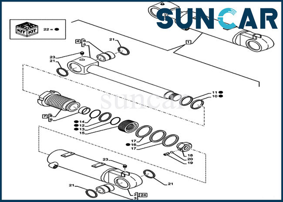 LZ012050 Blade Lifting Cylinder Repair Kits CX80C CX75C SR Case Crawler Excavator Seal Kit