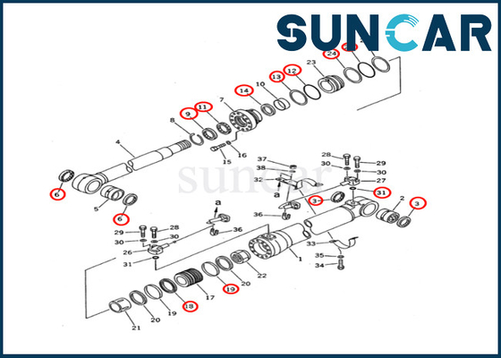 707-99-47620 7079947620 BAGGER Boom-Rollsiegel-Kit Fitss KOMATSU PC200-5
