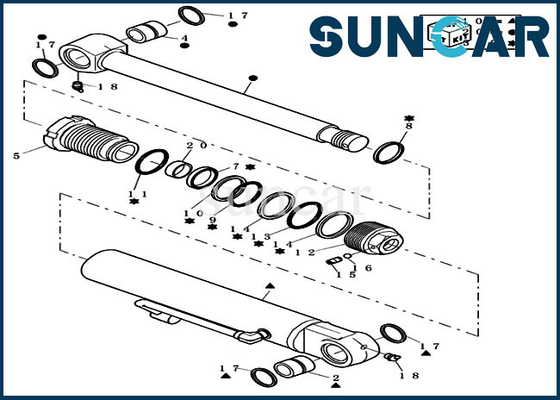 Mini Crawler Excavator Case Cylinder-Ersatzteile der CX31B-Eimer-Reparatur-Dichtungs-Ausrüstungs-72280251