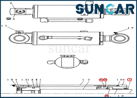 Rollsiegel-Reparatur-Kit Fits-FALL CX36B CX31B des Bulldozer-PX01V00043R300 Bagger Sealing Kit