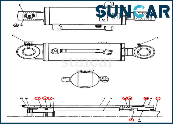 72280260 Service-Ausrüstung der Bulldozer-Zylinder-Reparatur-Set-CX31B Mini Crawler Excavator Case Replacement