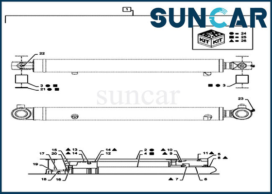 Fall-hydraulisches Arm-Rollsiegel-Reparatur-Set CX36B Mini Crawler Excavator LE01V00027R300