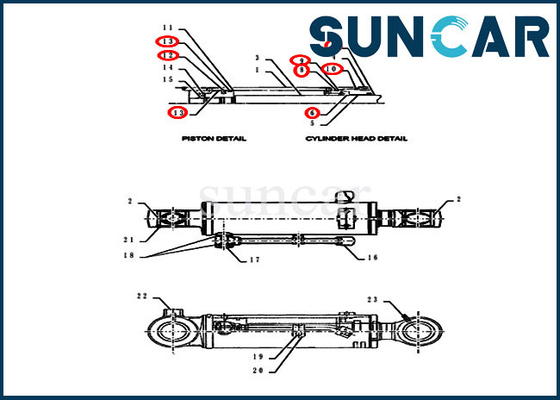 Reparatur-Dichtungs-Ausrüstung CX55BMSR KASTEN Bagger Cylinder Replacement Kits des Bulldozer-PY01V00052R300