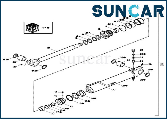 XKCC-00528 XKCC00528 Schöpflöffel-Rollsiegel-Kit Fits Mini Crawler Excavator-FALL CX18C