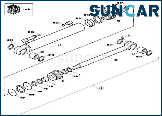 XKCC-00339 XKCC00339 Fall Boom-Schwingen-Rollsiegel-Kit Fits Mini Crawler Excavator-Modell-CX57C