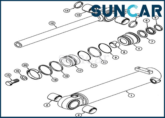 Eimer-Zylinder-Ersatz-Kit Fors 521D 621D 621F des Lader-Dichtungs-Reparatur-Set-360982A1 FALL