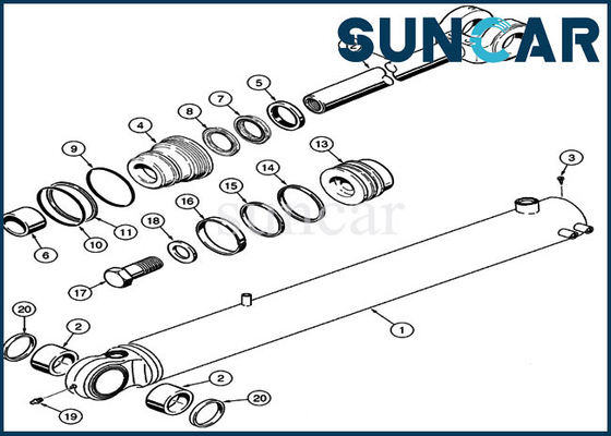 521D des Fall-1542877C1 Dichtungs-Reparatur-Set Öldichtungs-der Ausrüstungs-57.2MM Rod Seals Loader Bucket Cylinder