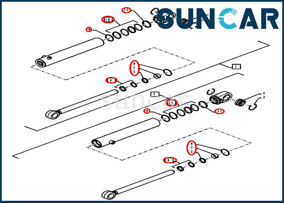 84572474 Lenkzylinder-Service-Kit Loader Seal Repair Kit-Sitz-Fall 921G 1021G1121G