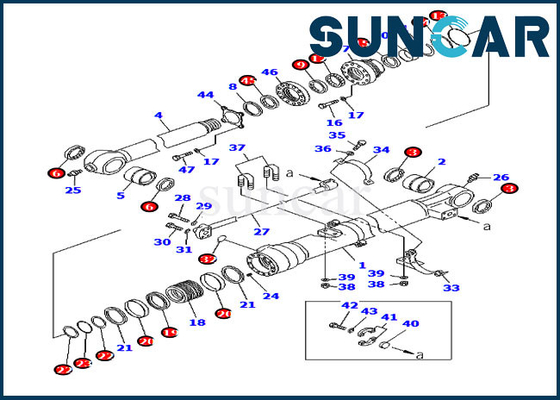 Dichtungssatz 707-99-45070 Schaufel-Service-Kit Hydraulikzylinder für Komatsu PC200-8 HB205-1 HB215LC-1