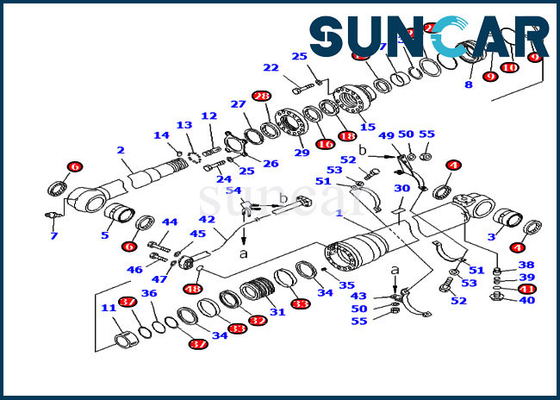 PC200-8 Ersatzteile 707-99-50730 Komatsu Arm Zylinderdichtung Reparatursatz Baggerdichtungssatz
