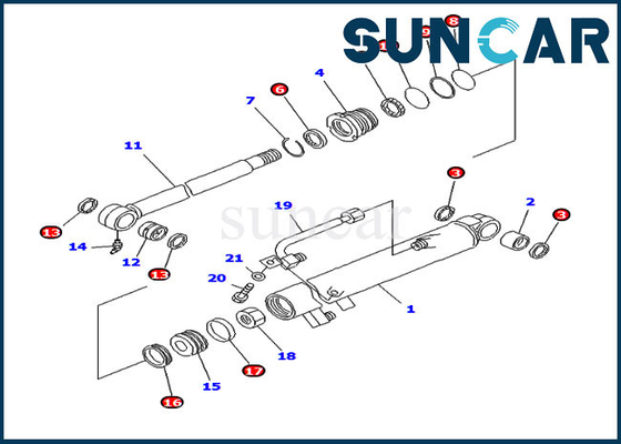 707-98-12280 7079812280 innere Teile Eimer-Rollsiegel-Reparatur-Kit Fors PC20MR-1 PC20R-8 KOMATSU
