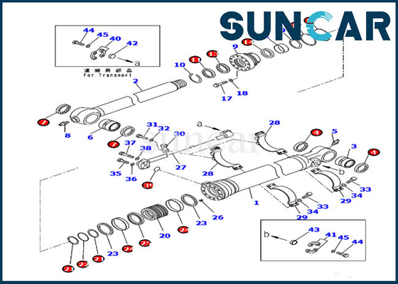 707-99-47131 7079947131 Zylinder-Reparatur-Set der Eimer-Service-Ausrüstungs-PC210LC-10 PC228USLC-10 KOMATSU