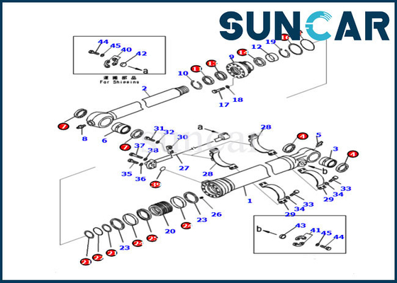 PC210LC-11 PC228US-11 modelliert Arm-Rollsiegel-Reparatur Kit Excavator Oil Seal Kits KOMATSU 721-99-47131