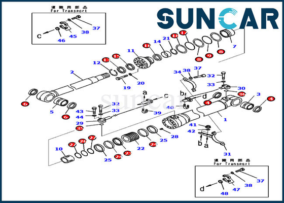 707-99-48740 7079948740 hydraulische Bohrung Dichtungs-Reparatur-Kit Fits Komatsus PC210LC-10 Zylinder-90MM Rod 130MM