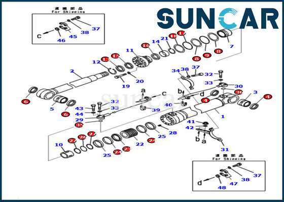 PC210LC-11 HB215LC-3 721-98-00860 KOMATSU Boom-Zylinder-Service Kit Excavator Seal Kit