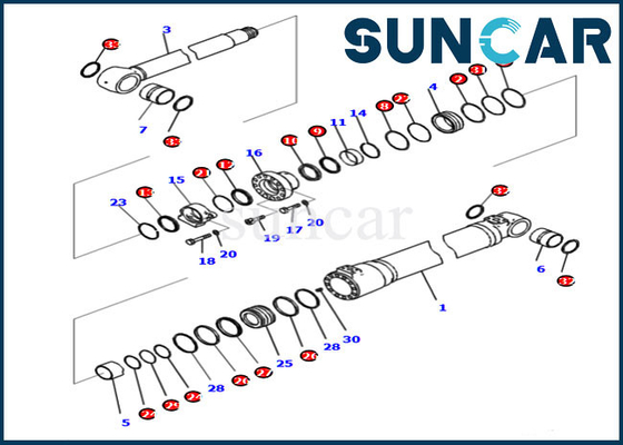 721-98-00160 modelliert Boom-Dichtung Kit Hydraulic Cylinder For PC210I-10 PC210LCI-10 KOMATSU-Bagger