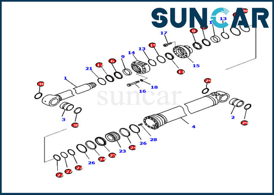 721-98-02460 schwere Ausrüstung Boom-Service-Kit Hydraulic Cylinder Fits Fors PC210LCI-11 KOMATSU
