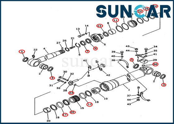 707-99-58200 7079958200 Arm-Zylinder-Reparatur-Robbe Kit For Custom Spec. Modelle PC220-5C PC220LC-5C KOMATSU