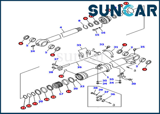 707-99-58060 Zylinder-Ausrüstungen Eimer-Dichtungs-Reparatur-Kit For Overseas Versions PC220LC-7 PC270-7 KOMATSU