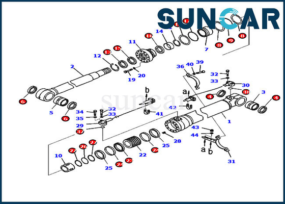 707-99-48731 Hydrozylinder-Ersatz-Ausrüstung der KOMATSU-Dichtungs-Ausrüstungs-PC220LC-8M0 PC220-8M0